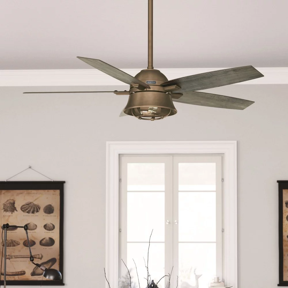 Hunter Fans - Hampshire - 5 Blade Ceiling Fan with Light Kit and Handheld Remote
