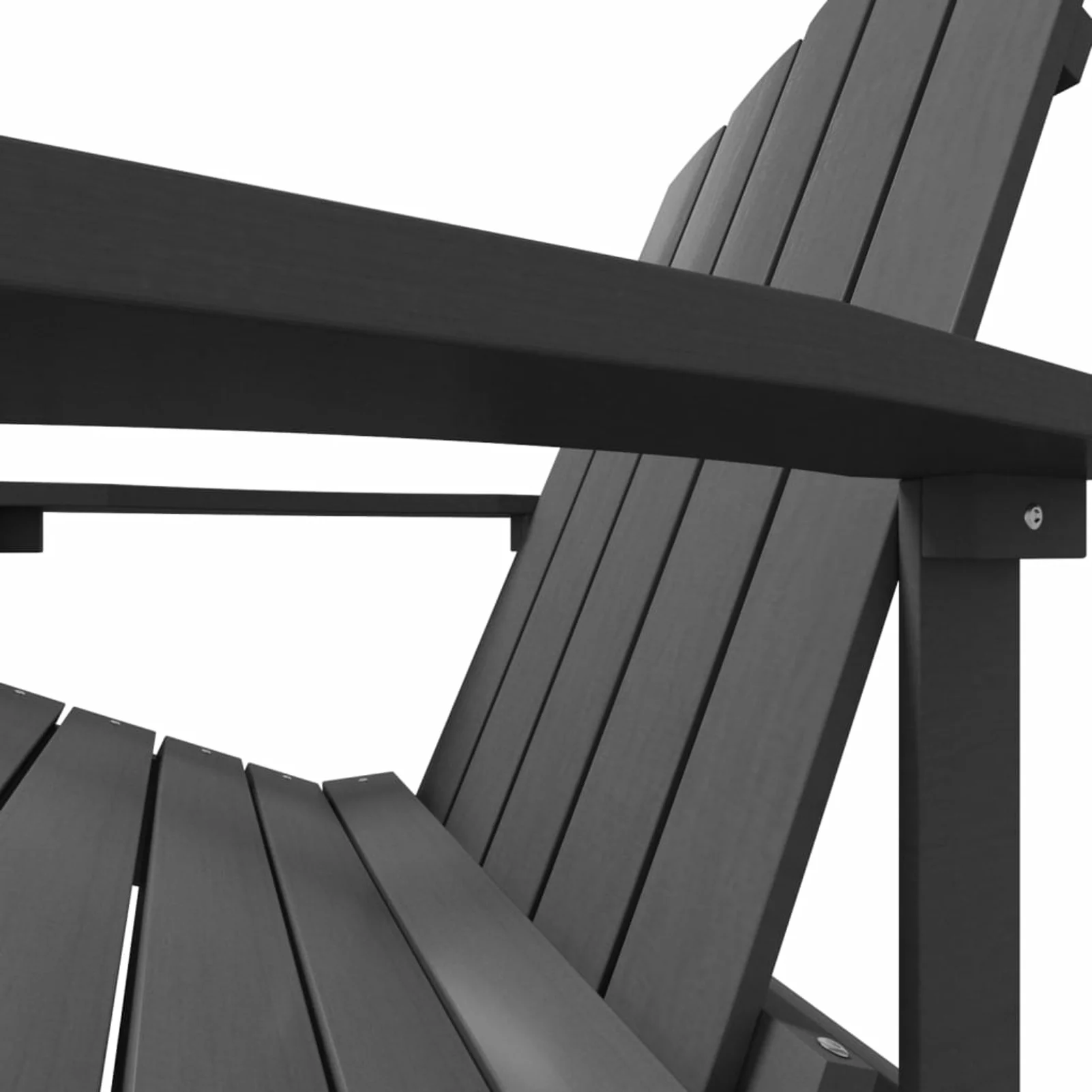 Andoer Patio Adirondack Chair with Footstool HDPE Anthracite