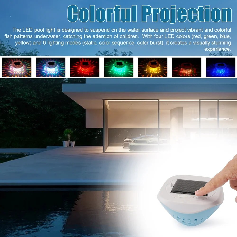 Pool Light,Led Fish Pool Pond Ip67 Waterproof Qisuo 6 Modes Solar Pool Lamp Ip67 4 Color Pond Party Waterproof With Pattern Lamp With Fish Ip67 Pond With Fish