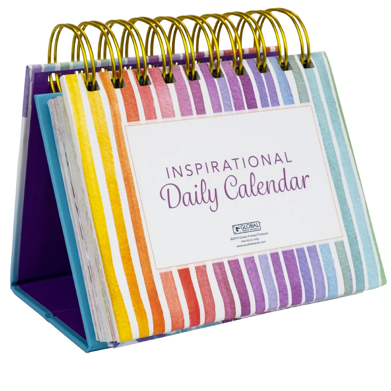 Excello Global Products Motivational & Inspirational Perpetual Daily Flip Calendar With Self-Standing Easel - GPP-0028