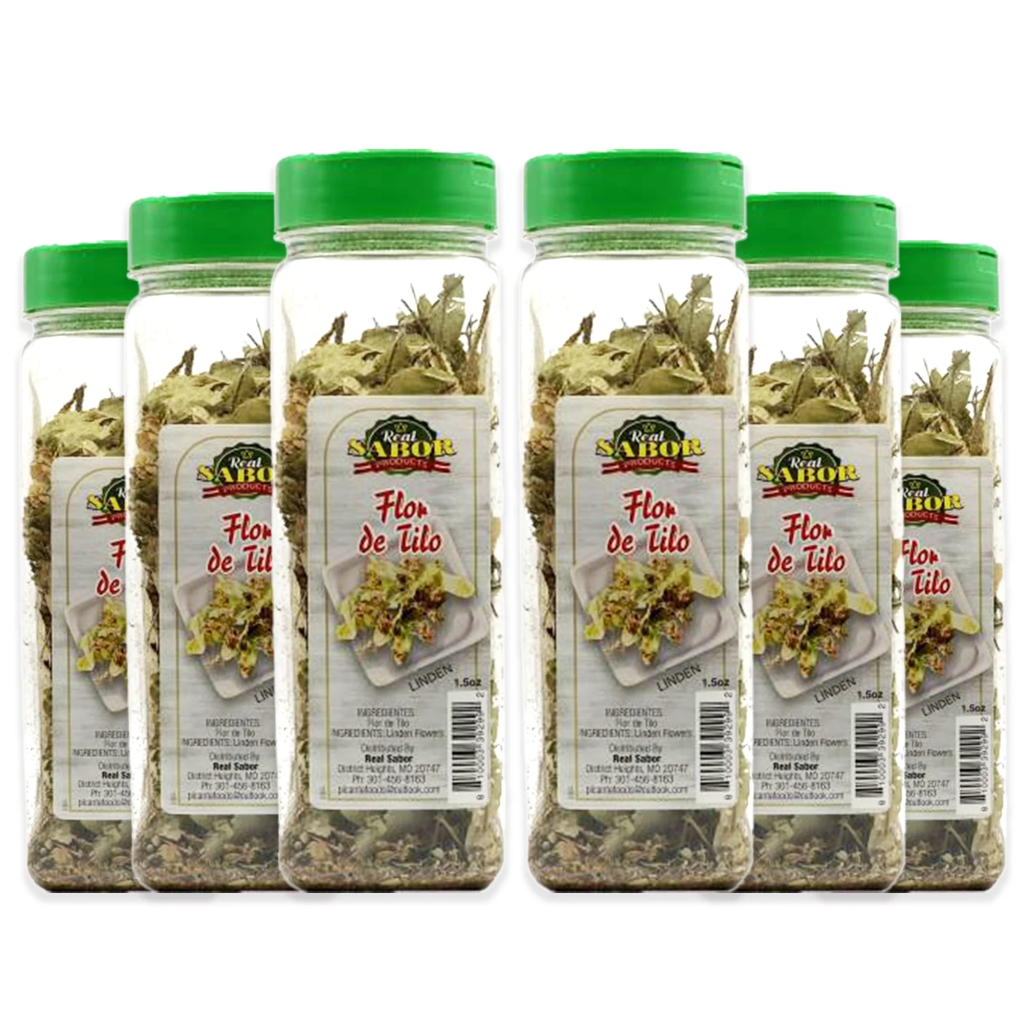 Real Sabor Linden Flower Spice Flor De Tilo 1.5 oz - 6 Pack
