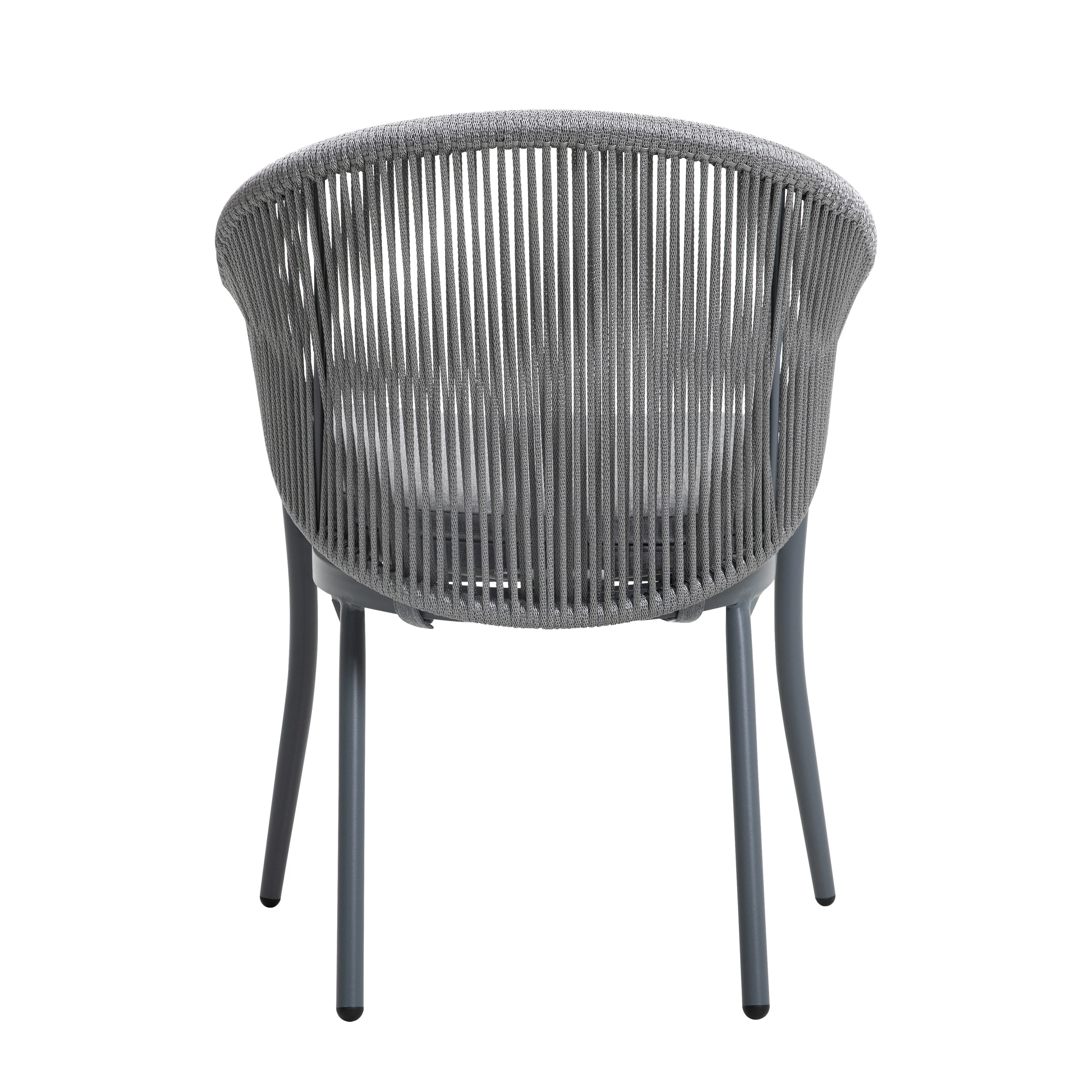 Nuu Garden  6pcs Rope Aluminum Dining Chairs - Taupe Grey