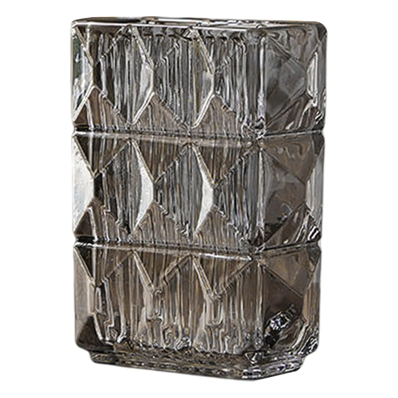 Flower Pot Bud Vase Party Office Home Decors Glass Vase for Plant Gray 18cm