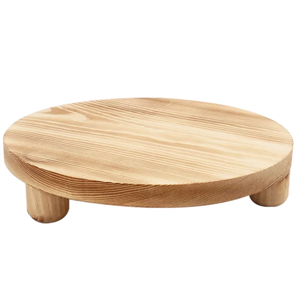 Zonh Farmhouse Wood Riser Wood Plant Stand Flower Pot Base Holder Garden Flowerpot Display Stand