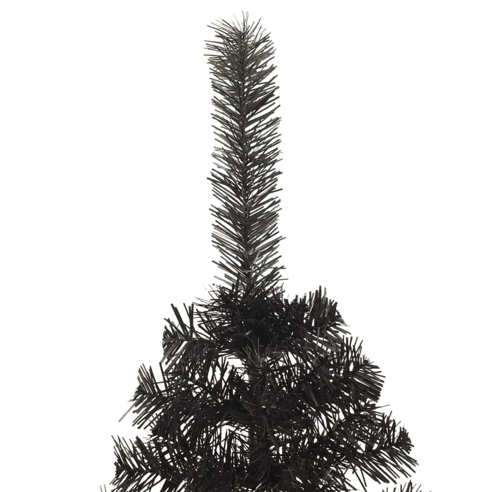 Walmeck Artificial Half Christmas Tree with Stand Black 7 ft PVC