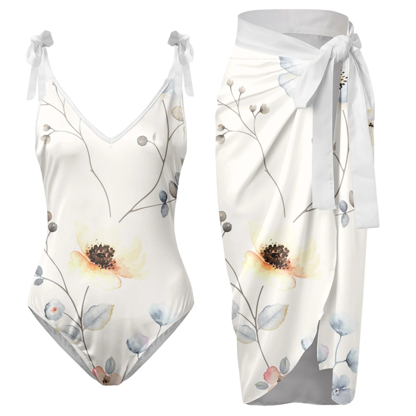 Autumn Cargo Skirt Womens V Neck Flower Printed Swimsuit Apron Skirt Bikini Sets Denim Skirts For Women Uk