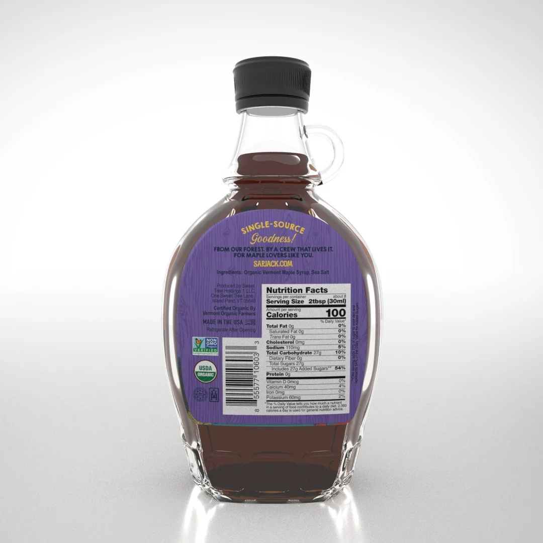 SAPJACK Salted Caramel Organic Maple Syrup - 8oz - 100% Pure Maple Syrup