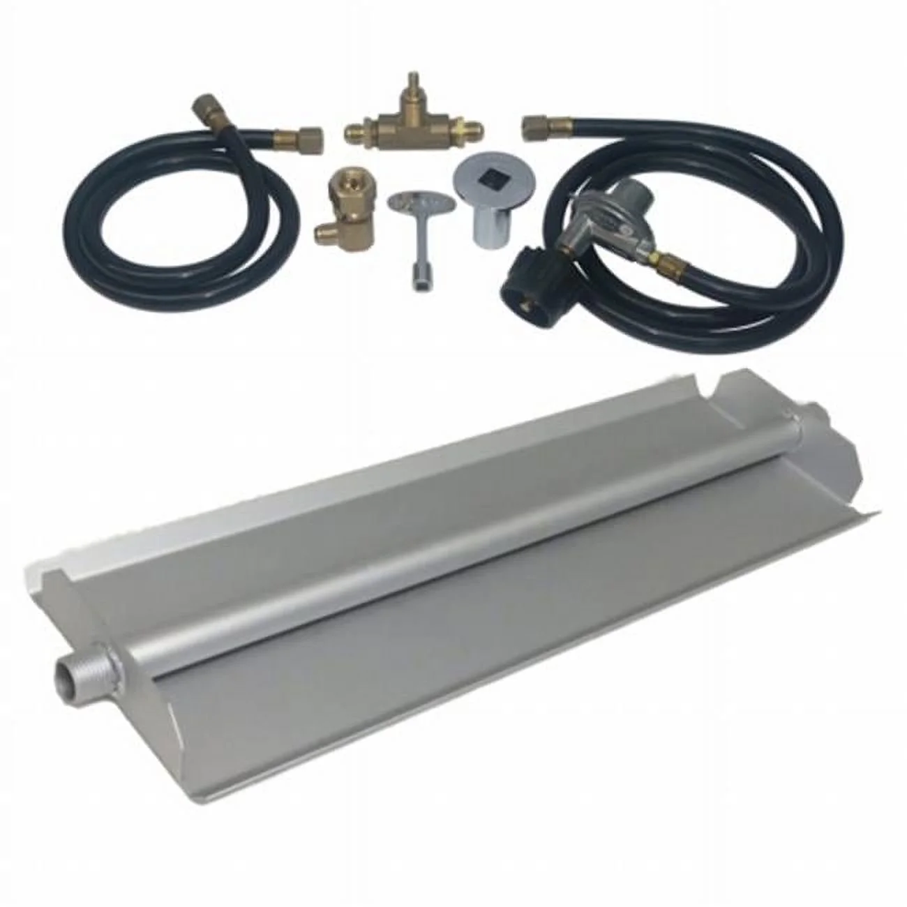 Tretco  18 in. 14GA Powder Coated Linear Burner Pan Kit - Liquid Propane
