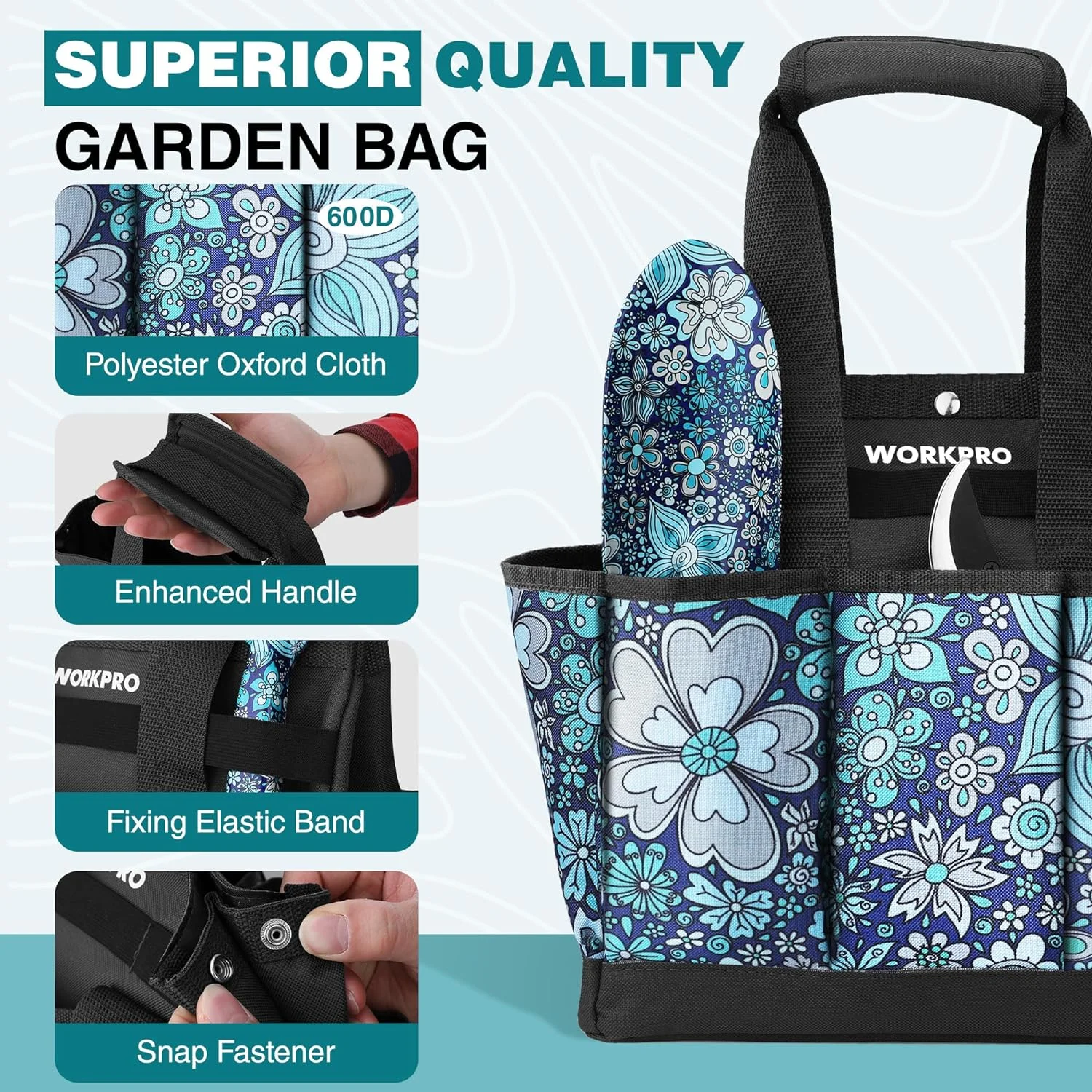 Aluminum Garden Tool Set, 4PCS Heavy Duty Hand Garden Tools with Box Include Trowel, Rake, Pruner, Garden Gloves, Pink, Garden Gifts