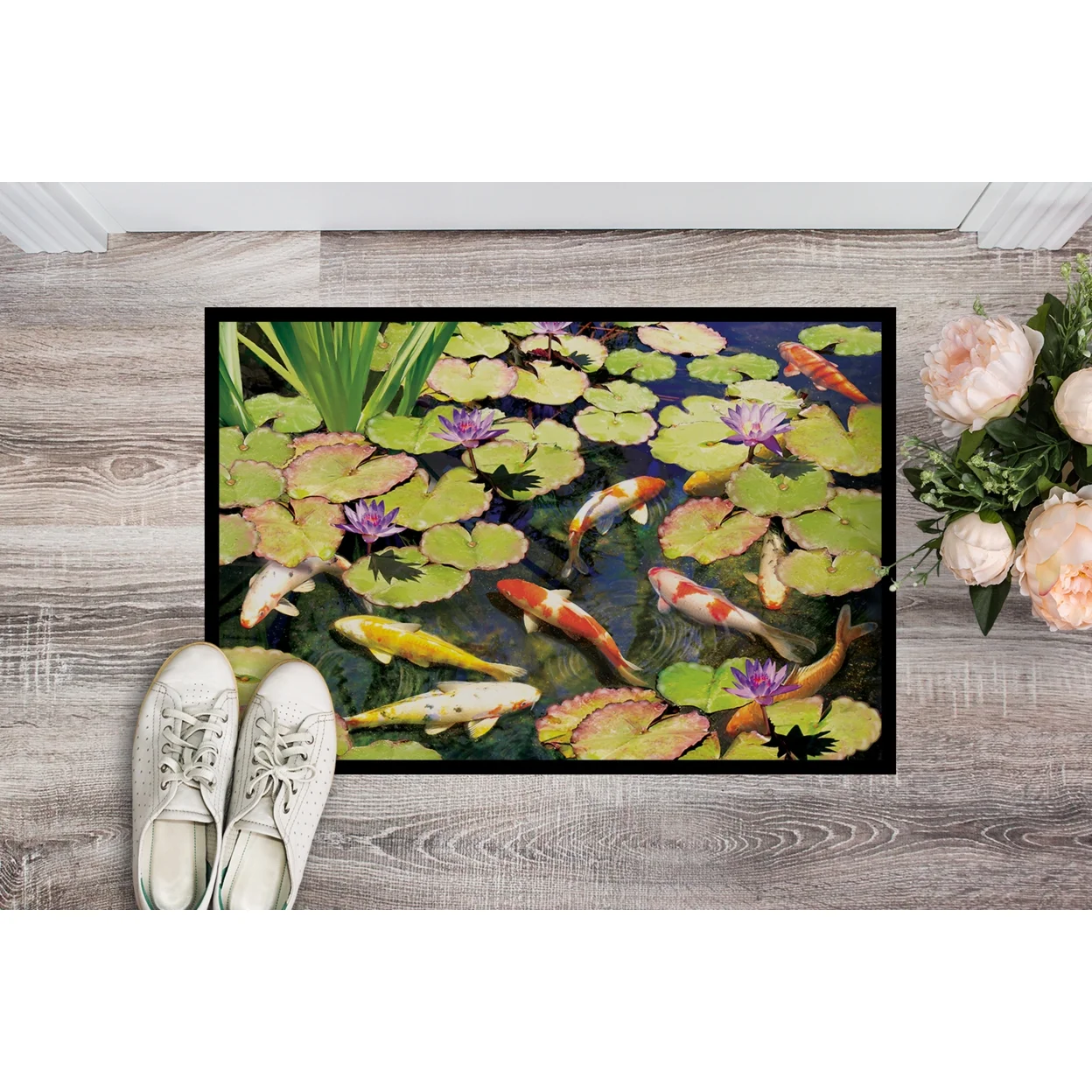 Carolines Treasures PRS4049MAT Koi Pond IV Door Mat Indoor Rug or Outdoor Welcome Mat 18x27 Doormat  27