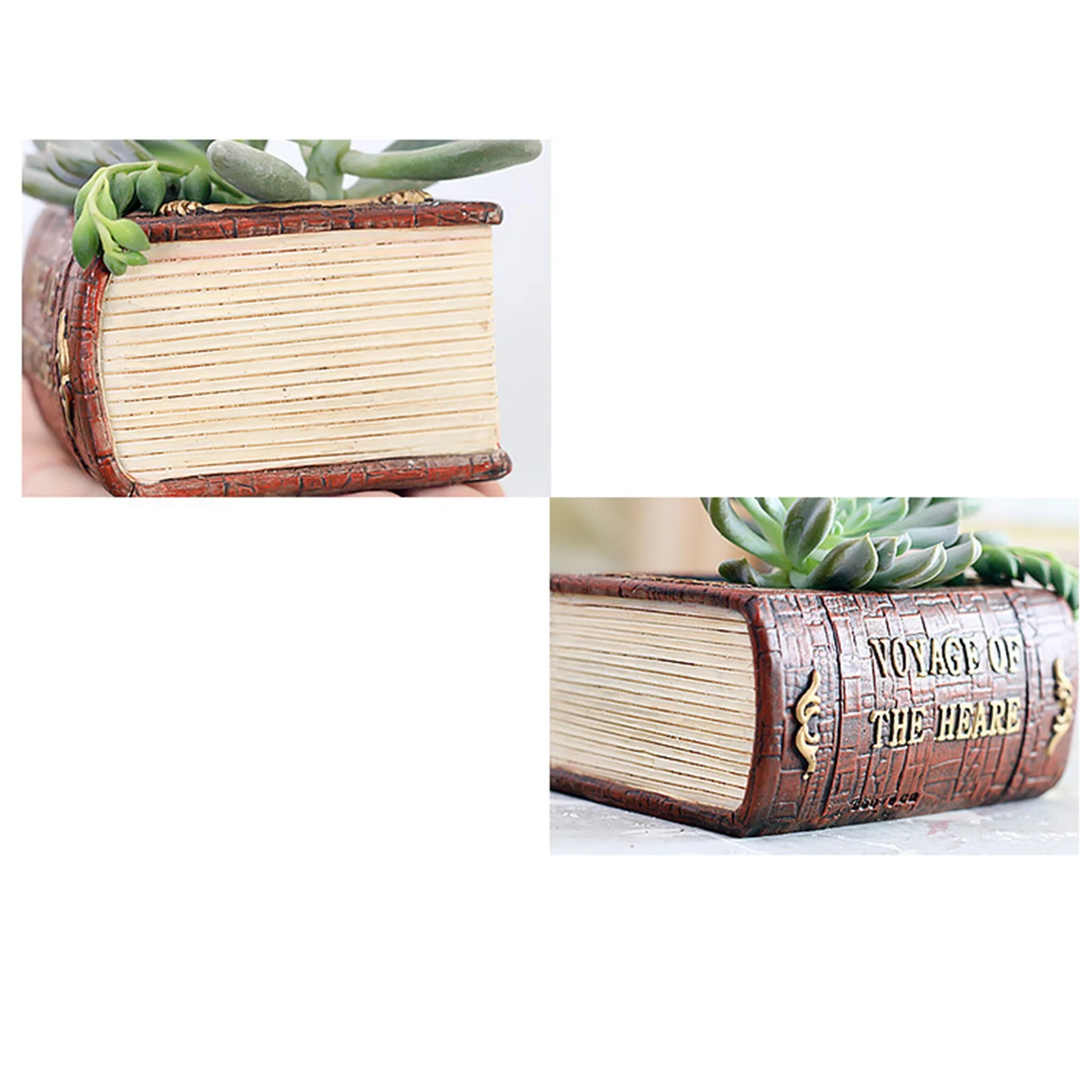 MVNSFEW Mini Flower for Crafts 50 Count Book Treasure Chest Planter Handmade Resin Succulent Flower Pot Home Garden