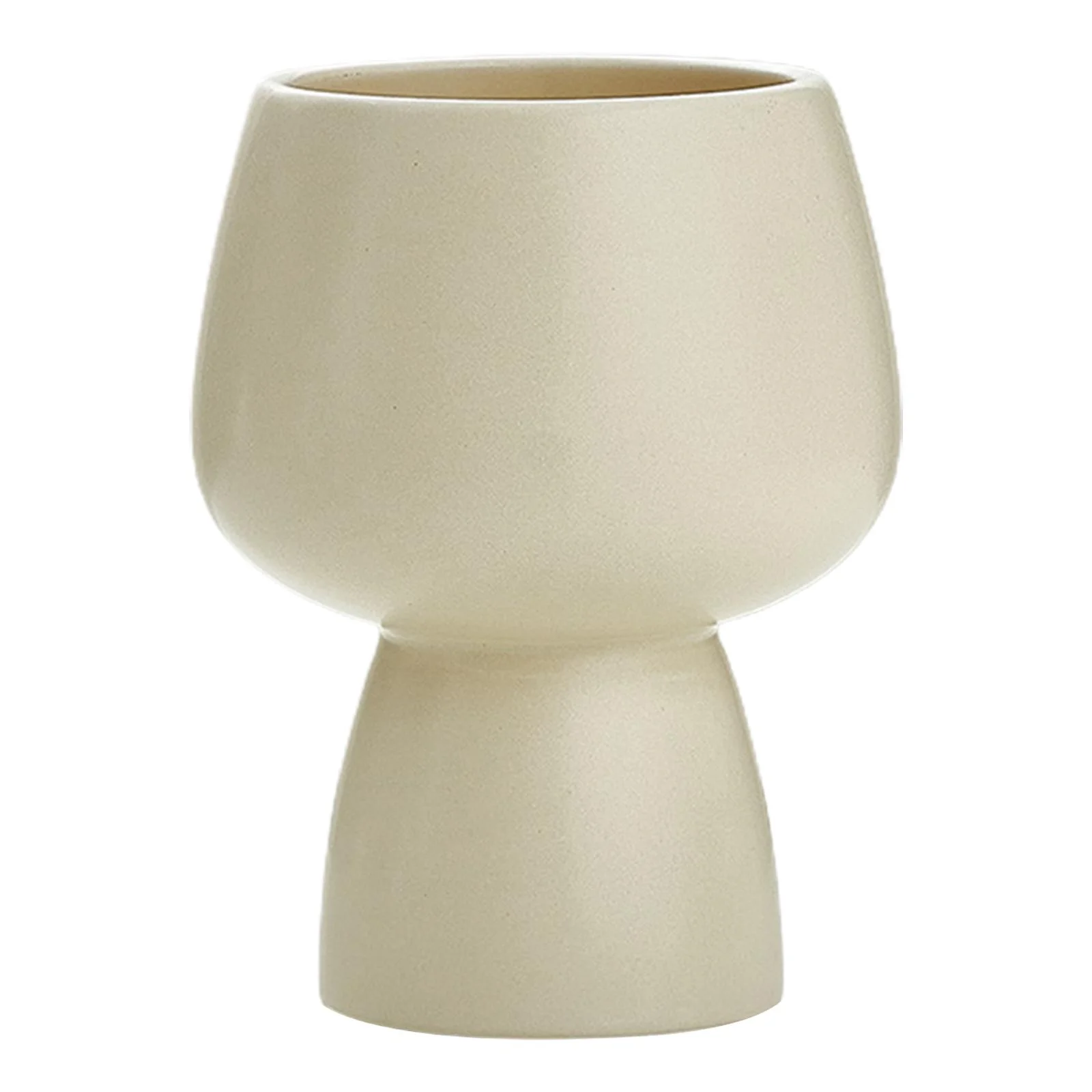 SunniMix Ceramic Plant Pot Flower Vase Container Indoor Outdoor Plants Modern Planter Beige