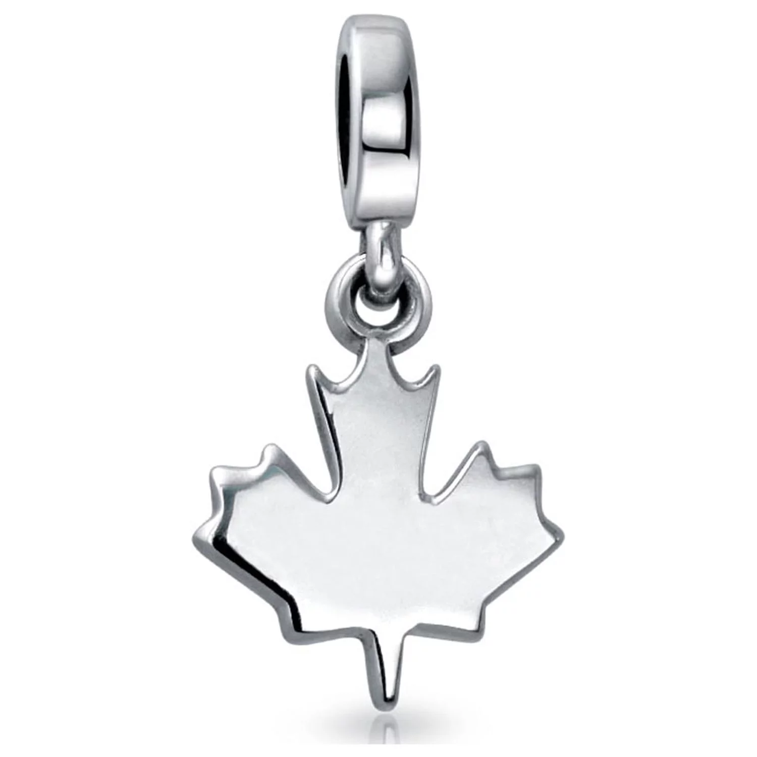 Bling Jewelry Canadian Travel Dangle Canada Maple Leaf Bead Charm Sterling Silver