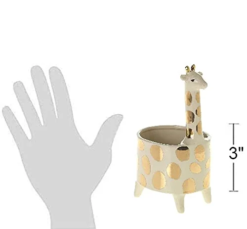 The Bridge Collection Gold-Spotted Giraffe Ceramic Planter
