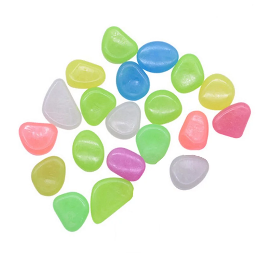 ZiSUGP 100pcs Glow in The Dark Pebbles Luminous Stones Rocks for Garden Aquariums Deco Humidity Trays for Indoor 5
