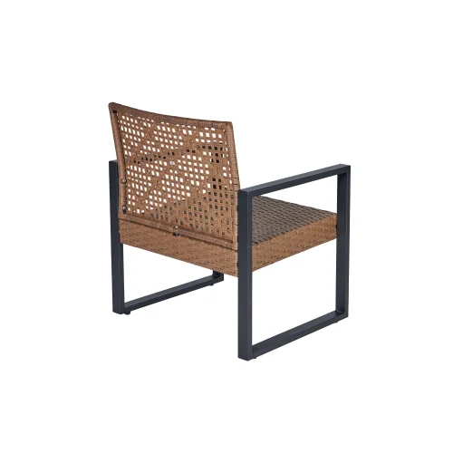 Zoeye 4-Piece Metal Frame Wicker Home Brown Patio Furniture Set