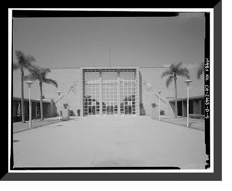 Historic Framed Print, Roosevelt Base, Auditorium-Gymnasium, West Virginia Street between Richardson & Reeves A, Long Beach, Los Angeles County, CA - 5, 17-7/8