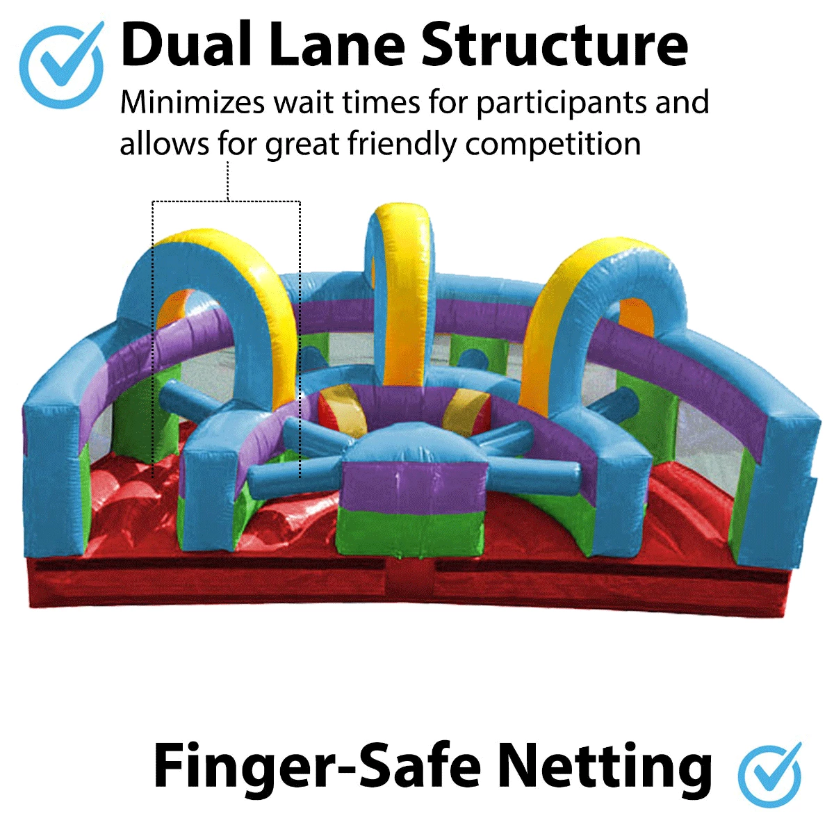 TentandTable 30' Commercial Inflatable Obstacle Course, Retro U-turn