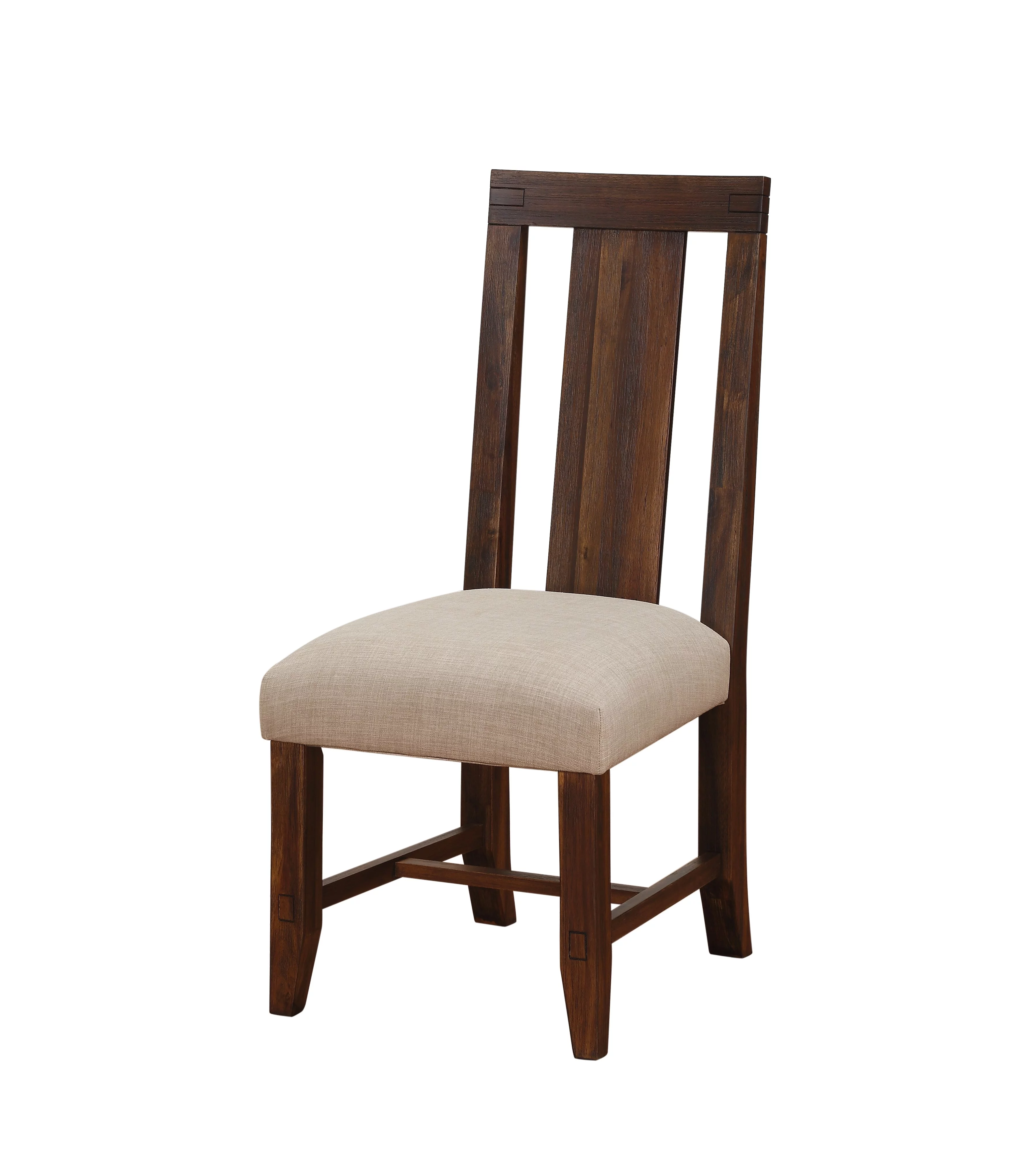 Millstone Modern 7PC Rectangle Table, 6 Water Hyacinth Chair Dining Set in Acacia Rustic Brown