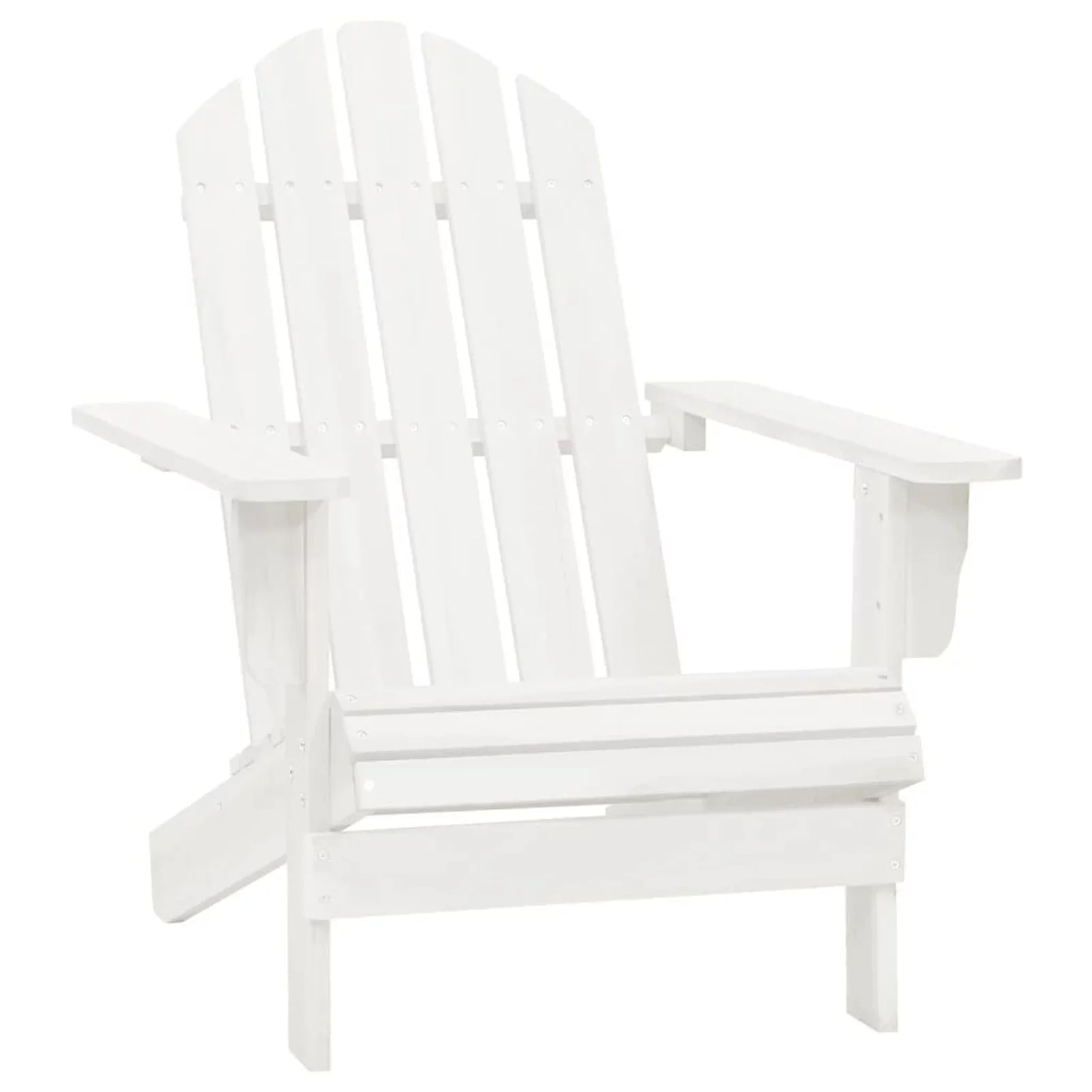 Tomshoo Patio Adirondack Chair with Table Solid Fir Wood White