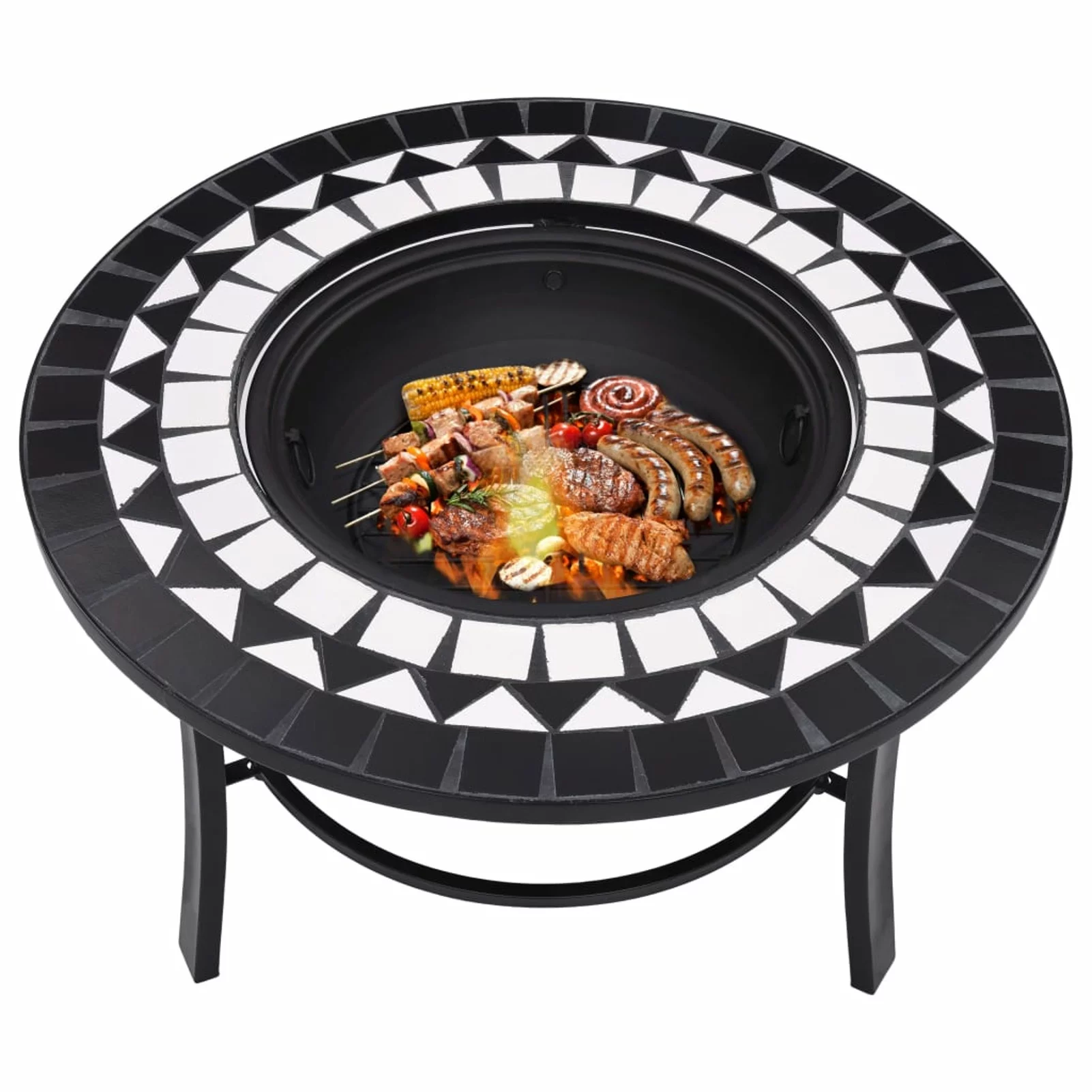 Suzicca Fire Pit Black and White 26.8