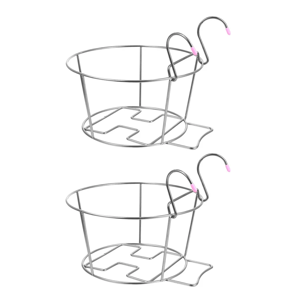 Guichaokj 2pcs Railing Hanging Flower Pot Racks Fence Planter Holder for Home Garden