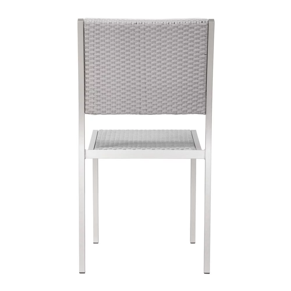 Belen Kox Dining Armless Chair, Brushed Aluminum