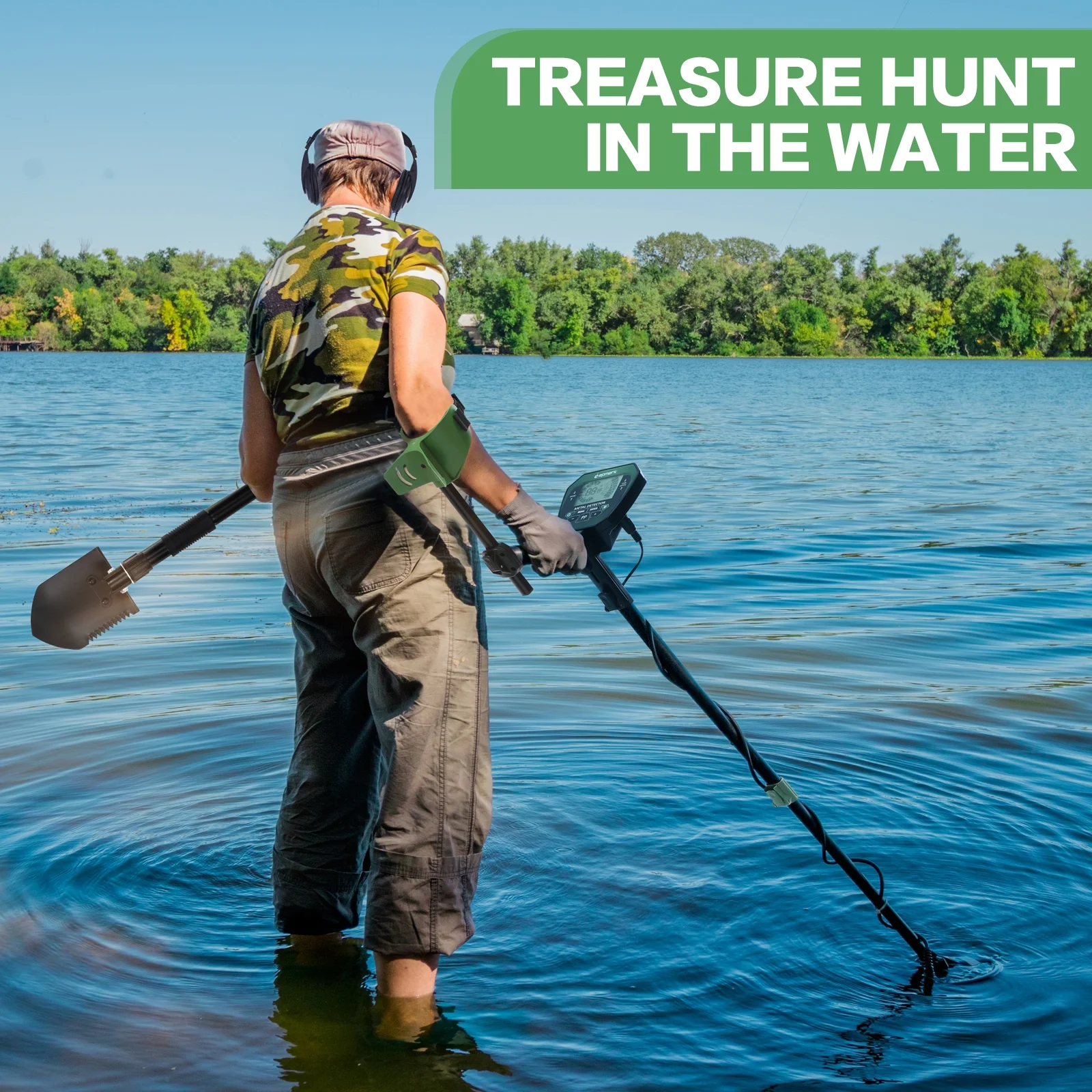 Lepmerk Metal Detector for Kids & Adults, Higher Accuracy Metal Detectors with LCD Display, Adjustable Stem, 4 Modes, 10'' Search Coil Detector for Gold, Silver, Coin, Treasure Shovel