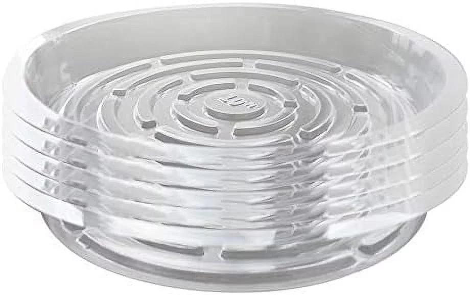 5 Pieces of Clear Thick Plastic Duty Sturdy Plant Saucer Drip Trays for pots