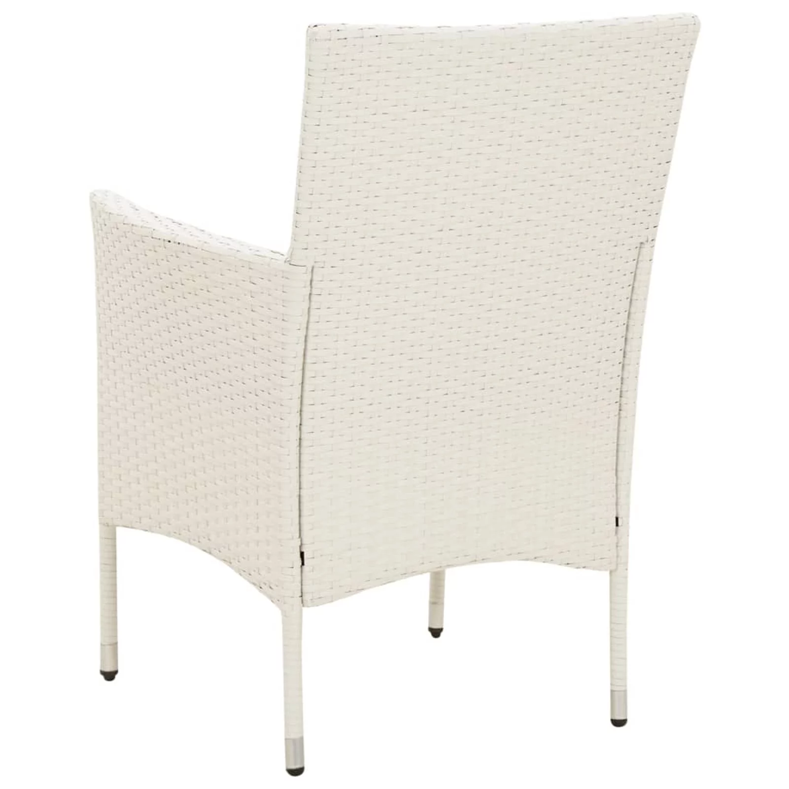 Suzicca Patio Chairs with Cushions 2 pcs Poly Rattan White