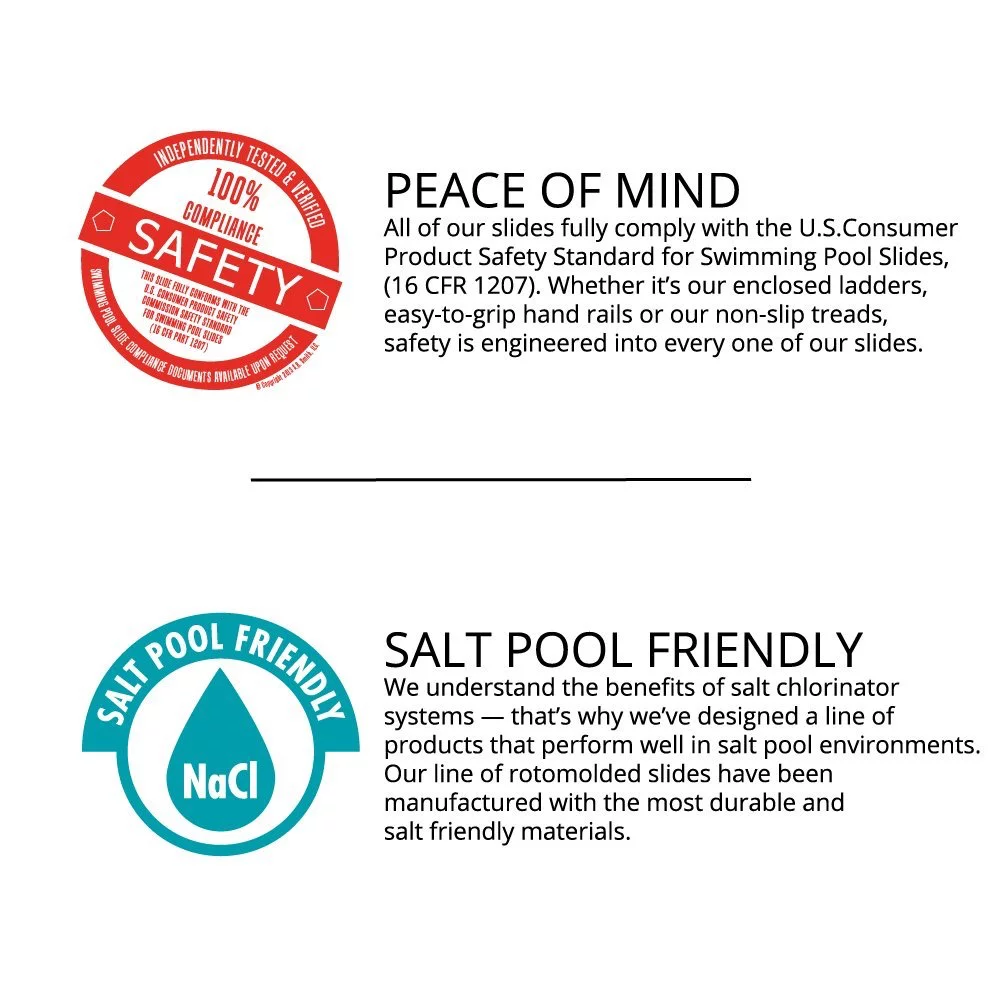 S.R. Smith 640-209-58120 Helix2 Pool Slide Solid Gray Twist for Swimming Pools