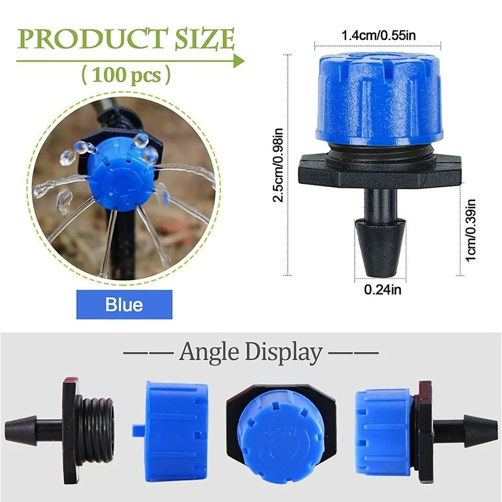 50*Adjustable Water Flow Irrigation Drippers Sprinkler Emitter Drip-System