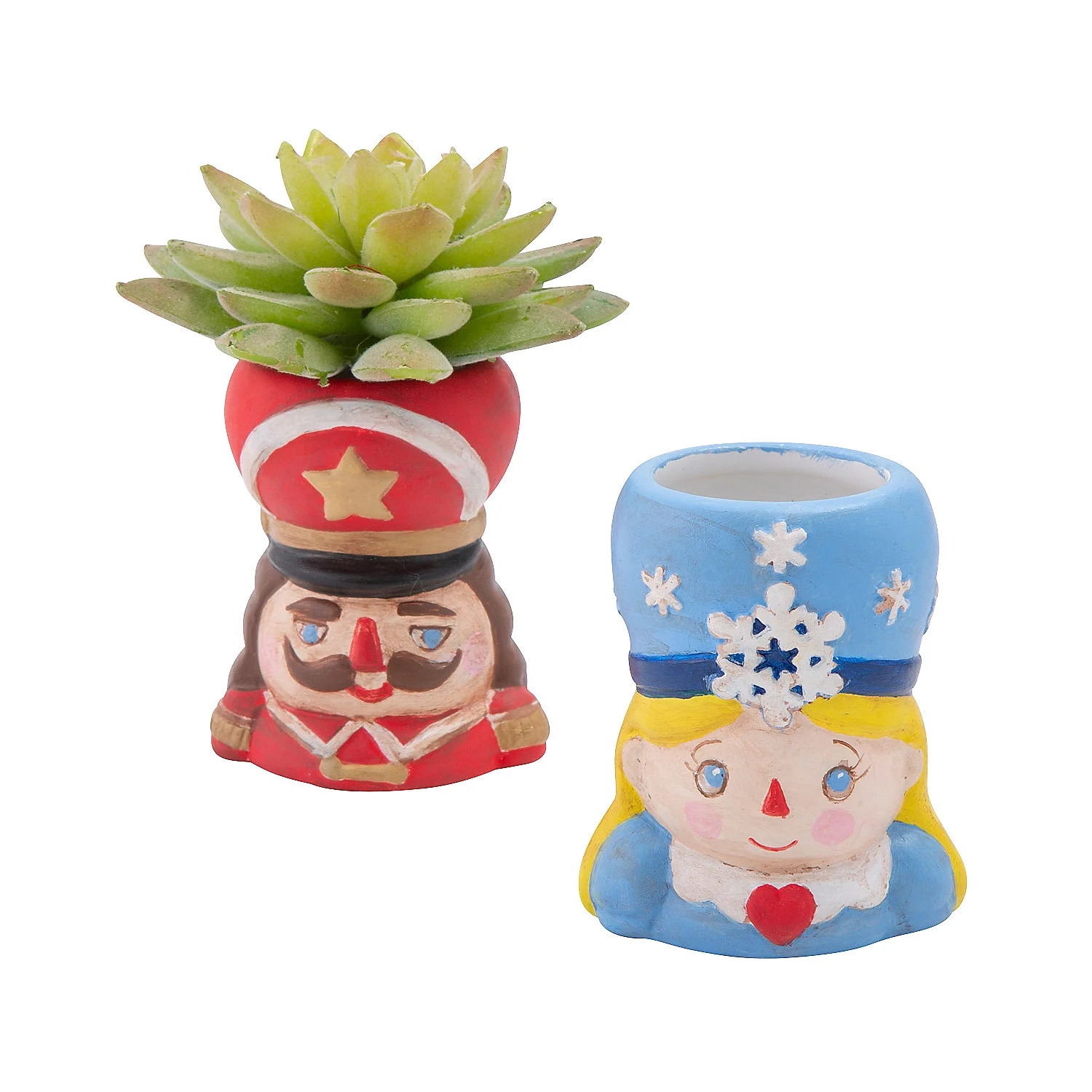 Fun Express DIY Mini Ceramic Nutcracker Planters - 12 Pc