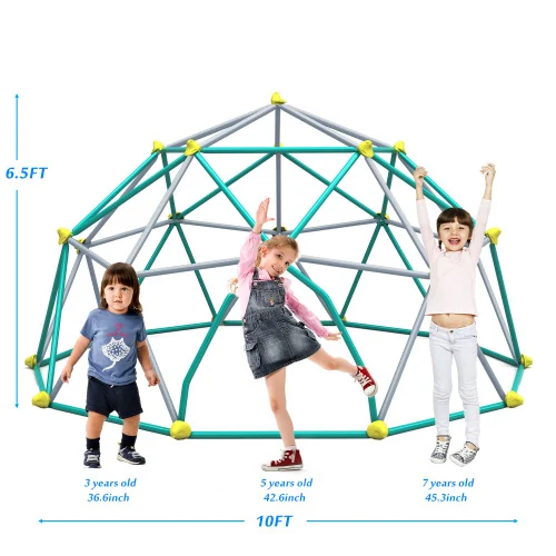 GIKPAL 10FT Dome Climber, Jungle Gym,Kids Climbing Dome with Hammock for Kids 3-7 Year Outdoor Play Center, Supporting 1000lbs