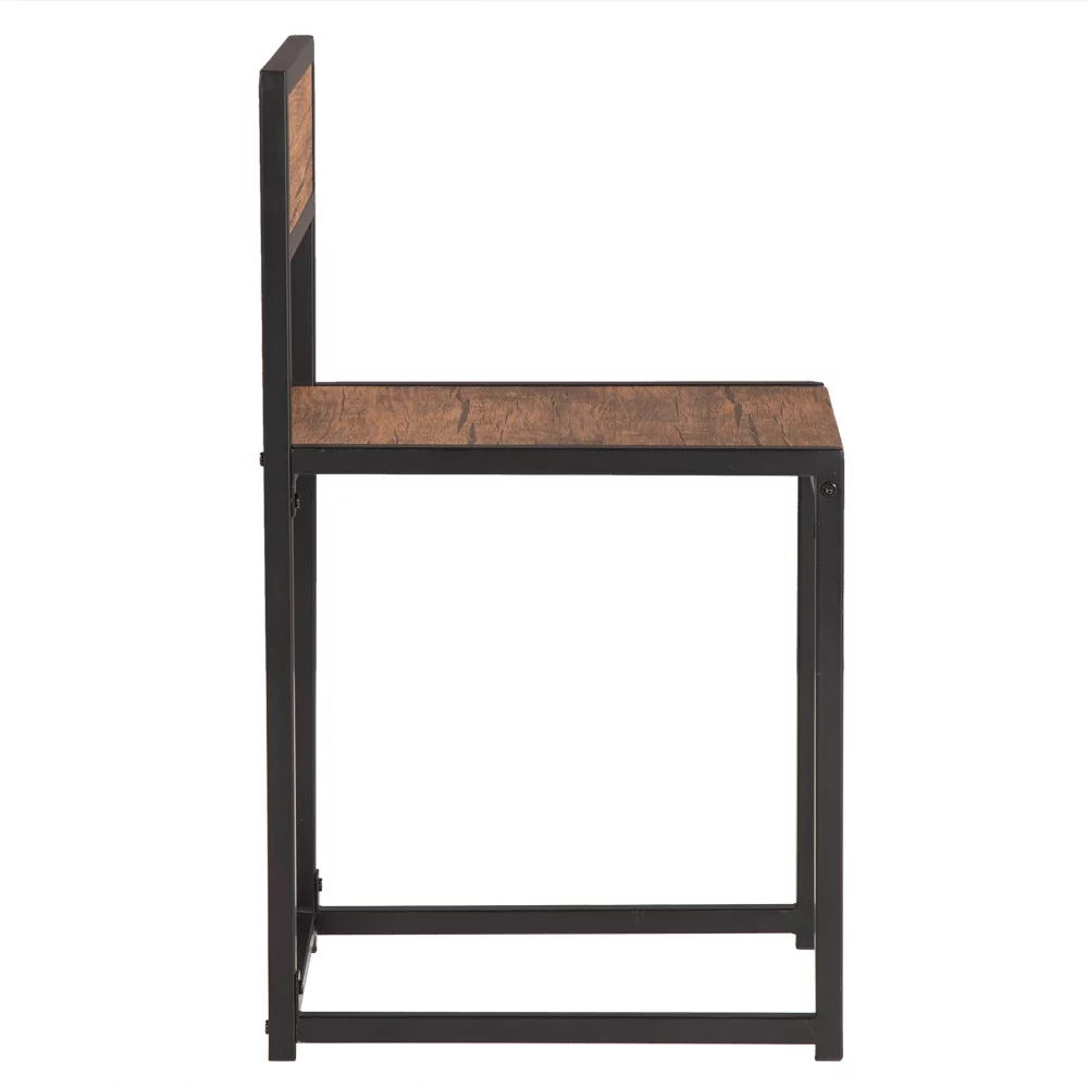 Lowestbest 3PCS Dining Table, Side Table, Elm Wood Simple Breakfast Table With Chair, Fashionable Table and Chair Package