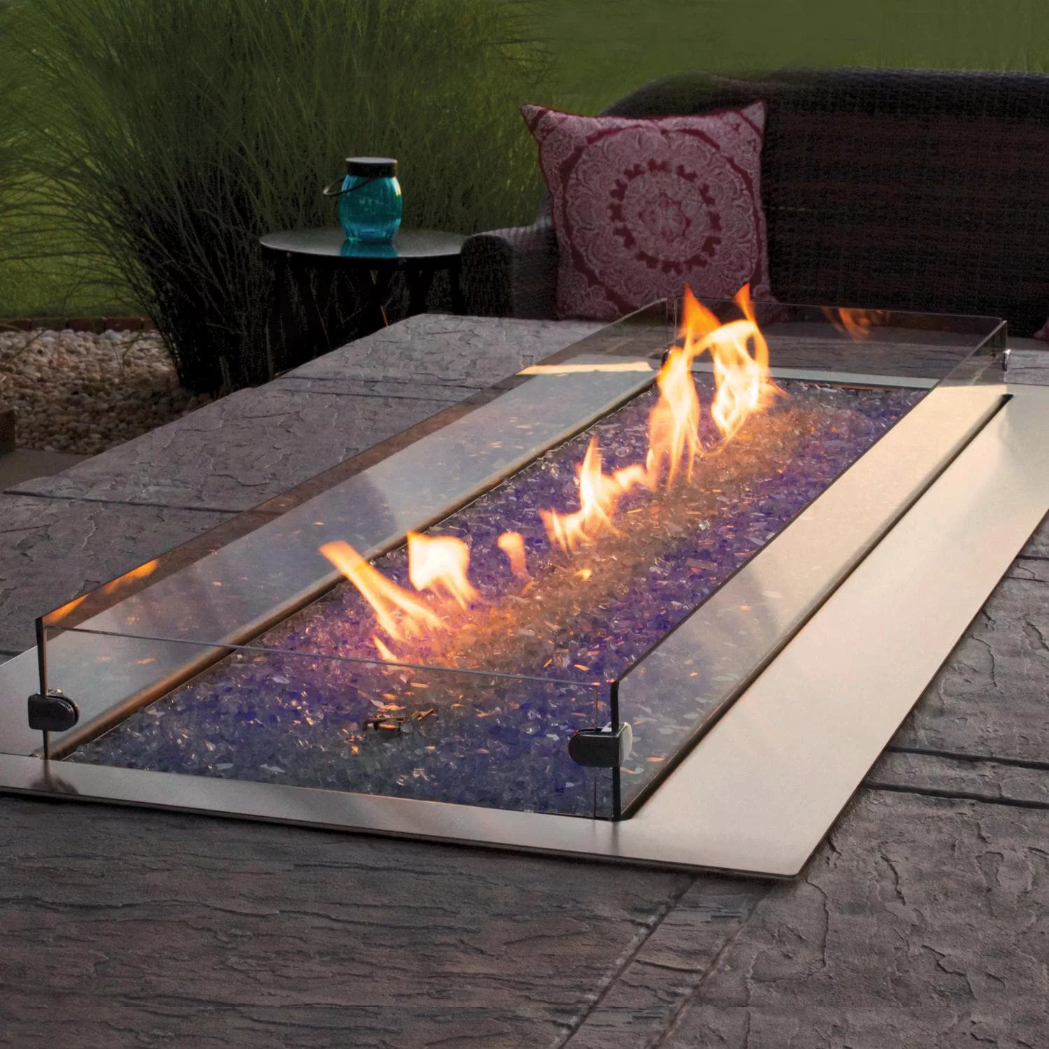 Empire OL48TP18N 48 in. Natural Gas Manual Multicolor LED Lighting Fire Pit
