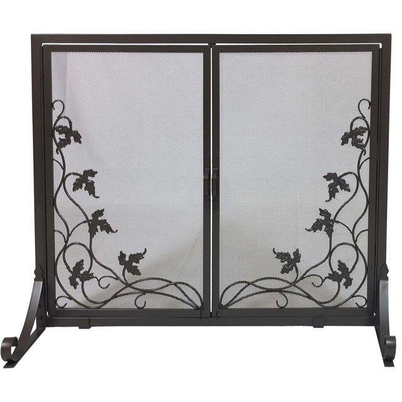 Dagan S522 Vine Design Panel Screen with Doors, Black