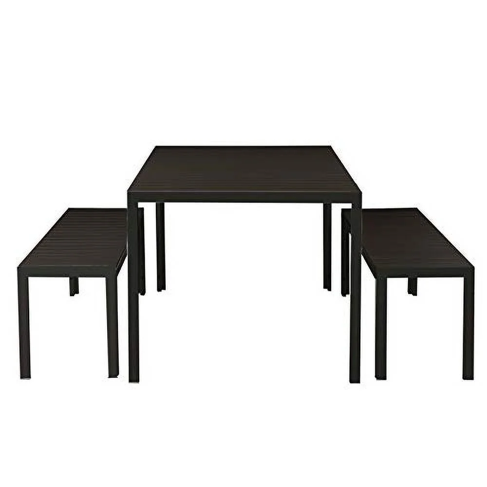 Pangea Home Breeze 3-piece Aluminum Patio Dining Set in Black Frame/Polyresin