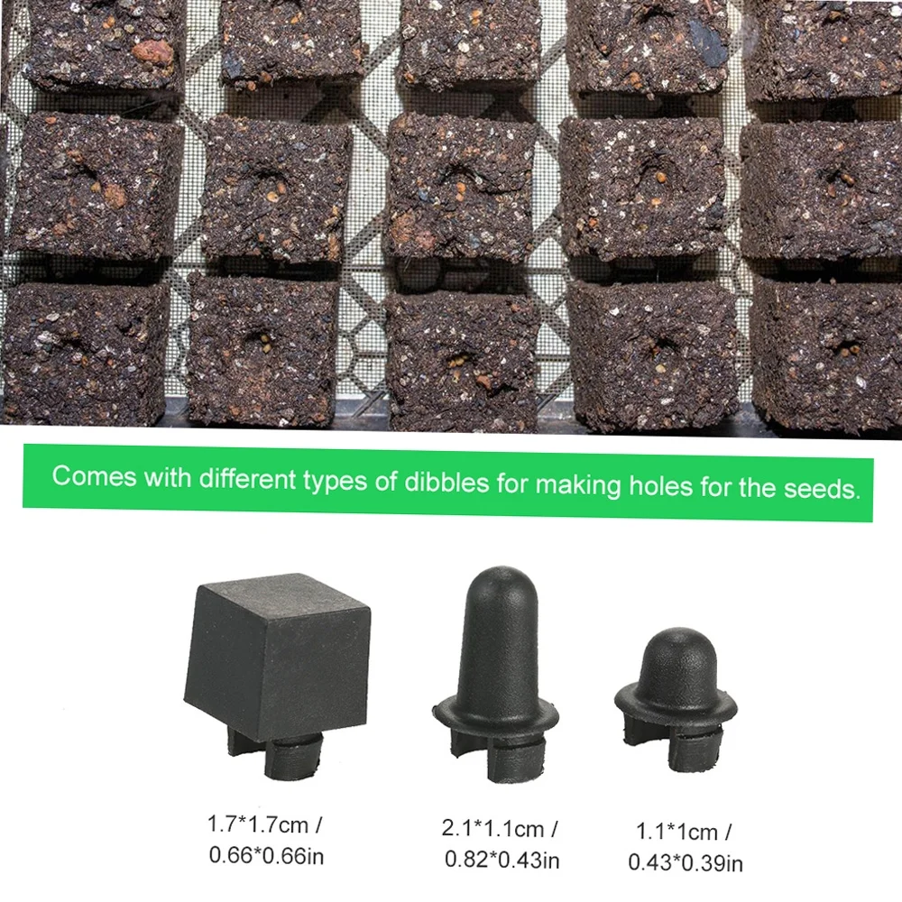 Irfora Gardening Gadget,Dibbles Dibbers And 2-inch Soil Block Soil Blocker Plant Label Marker Dibbers And 50-piece Soil Tool Block Maker Soil Reusable Plant Label Tool With Dibbles Yorten Baoe