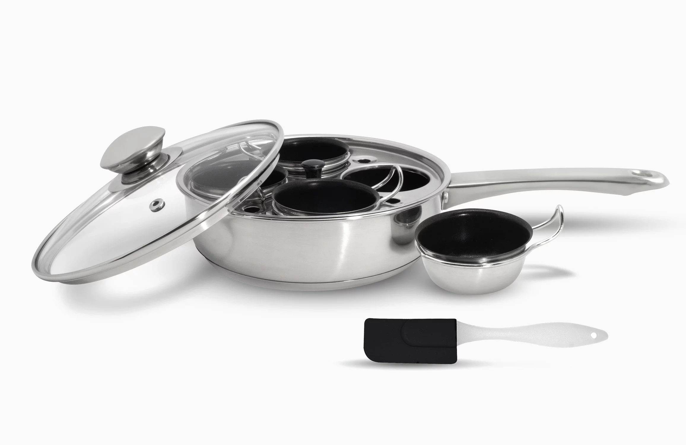 Cook Pro 4 Cup 18/10 Stainless Steel Egg Poacher w/ Non-Stick Coating