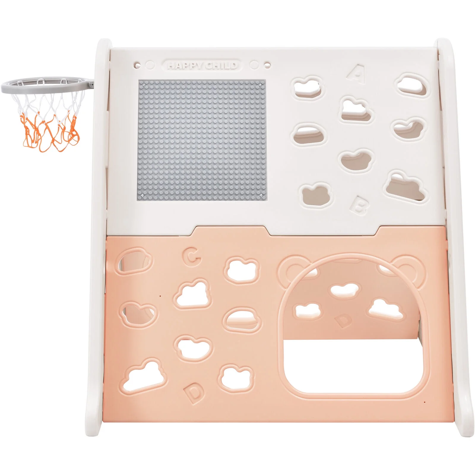 5-in-1 Toddler Climber ball Hoop Set Kids Playground Whiteboard,Toy Build Block