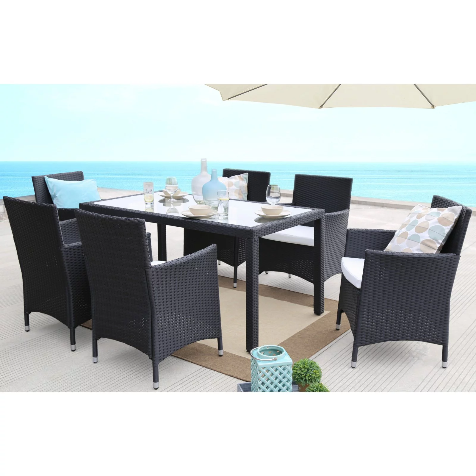 Baner Garden All Weather Wicker 7 Piece Dining Set