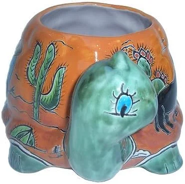 Desert Turtle Talavera Ceramic Planter