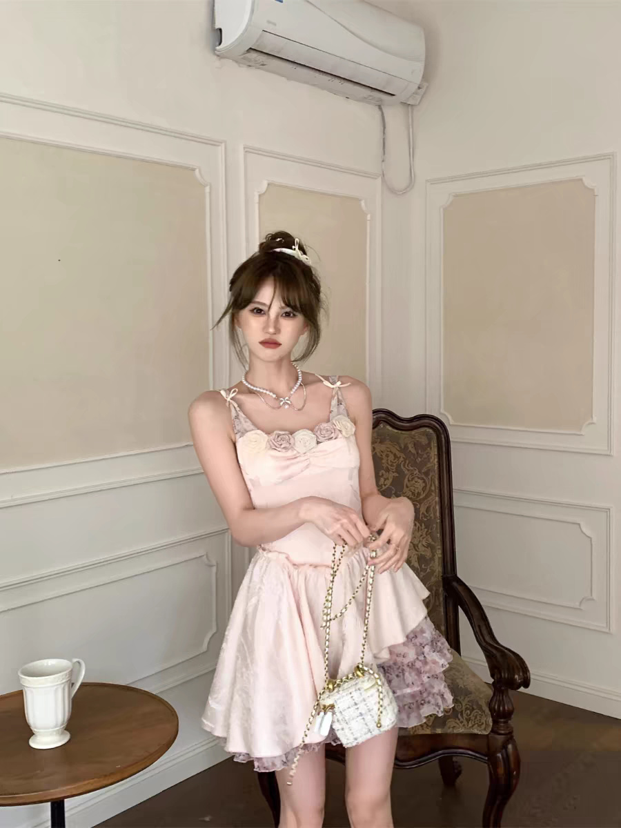 Rose Oil Painting Hall Lotus Root Jacquard Splicing Sling