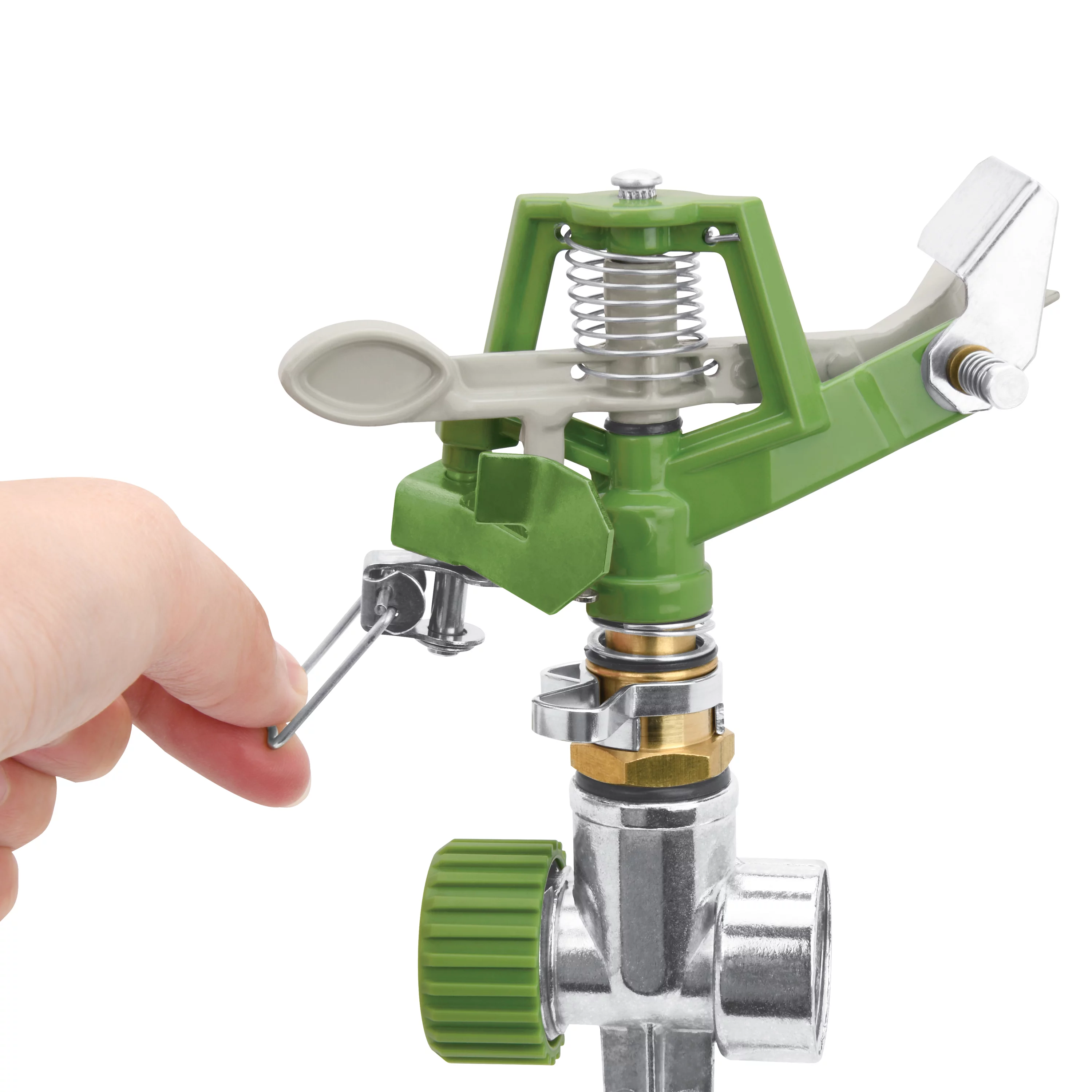 Martha Stewart MTS-SISPR1M Heavy-Duty Metal Impulse Sprinkler with Durable Zinc Alloy Spike,1390 sq ft Max Coverage