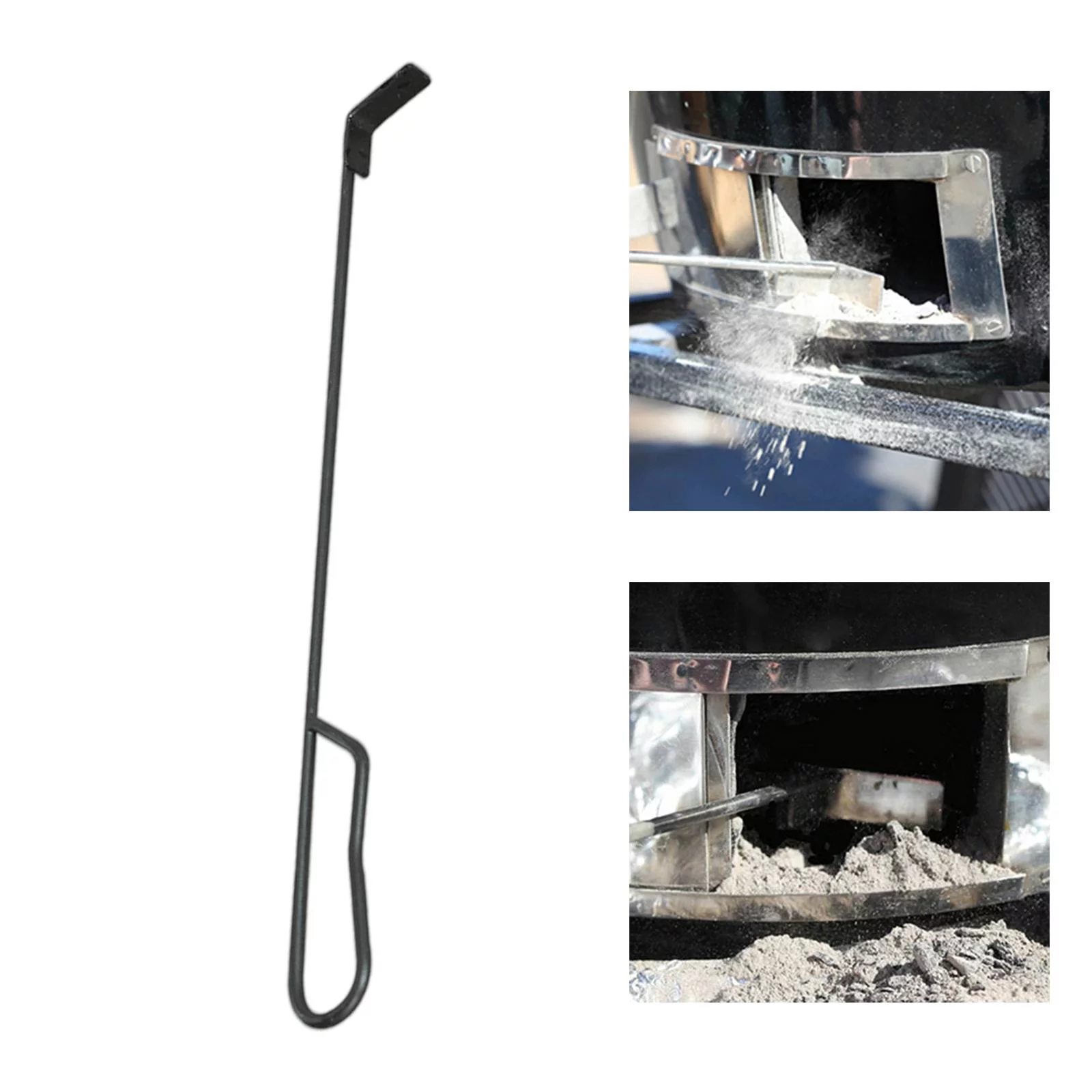 Ash Shovel Ash Removal Tool BBQ Ash Tool Grilling for Fireplace BBQ Camping - Black