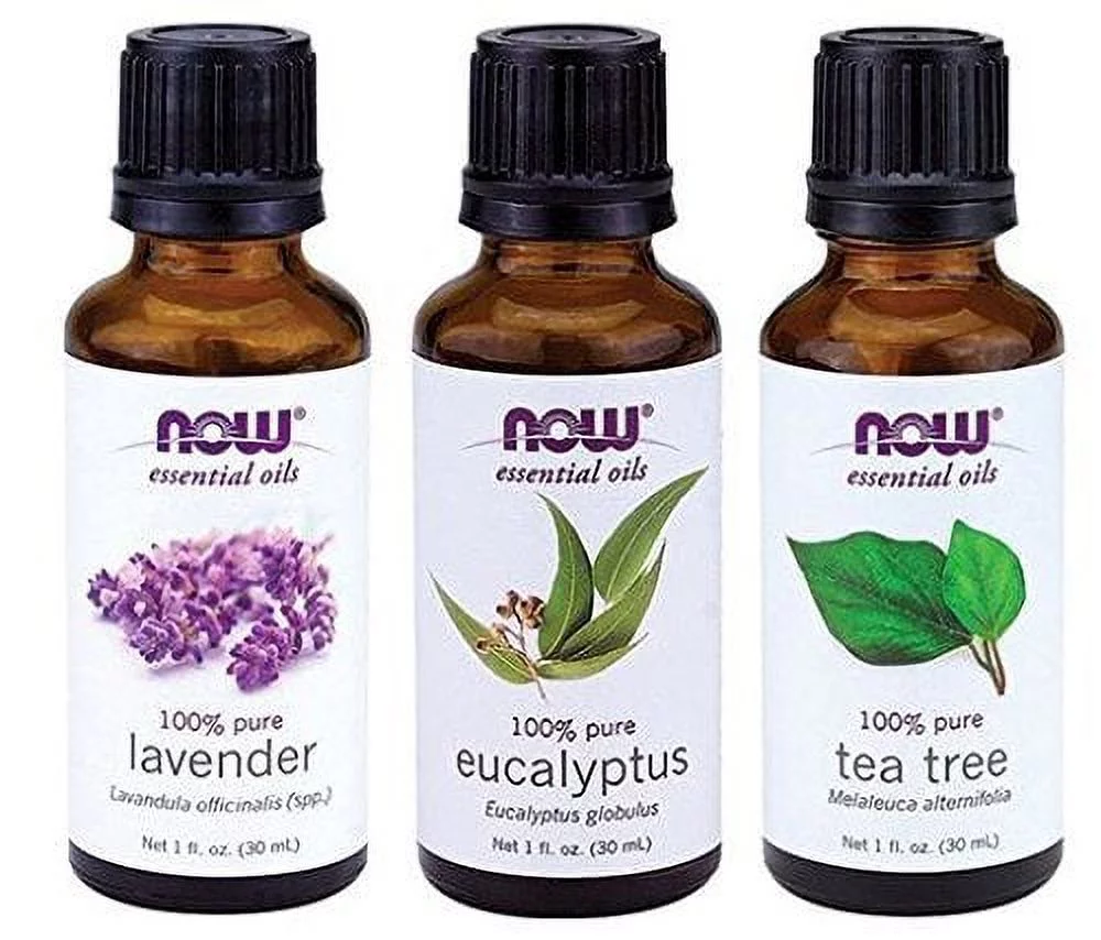 NOW Foods TOP 3 - Eucalyptus, Lavender, & Tea Tree Oil 1OZ Each