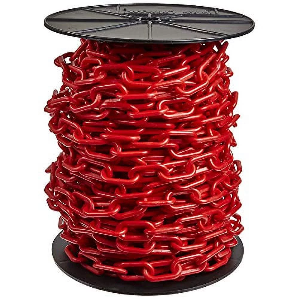 Plastic Barrier Chain Reel, Red, 2-Inch Diameter, 100-Foot Length (51105)