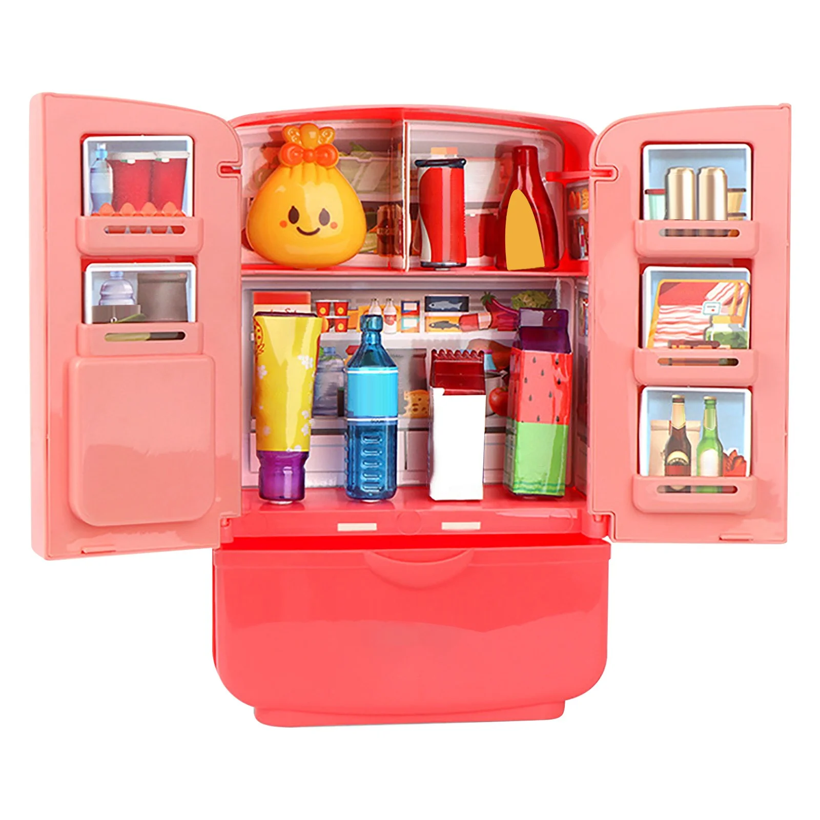 WalGRHFR Birthday Gift Toys for Ages 2-4 Outdoor Children'S Play House Refrigerator Kitchen Toys Double Door Home Appliances Boys and Girls Smart Refrigerator Toys Children'S Gifts*1 Set