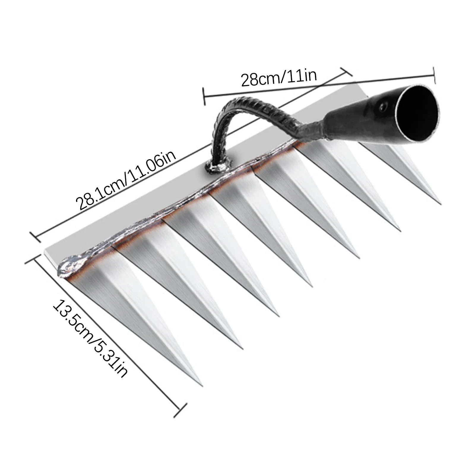 Shldybc Garden Hoe Weeding Rake Farm Tools, Gardening Loosening Tool Weeding Rake for Planting Vegetable Weeding Tool